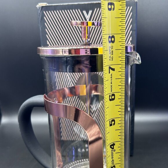 VonShef French Press 8 Cup (34fl oz) Coffee Maker Copper Finish Glass Open Box - Picture 7 of 10